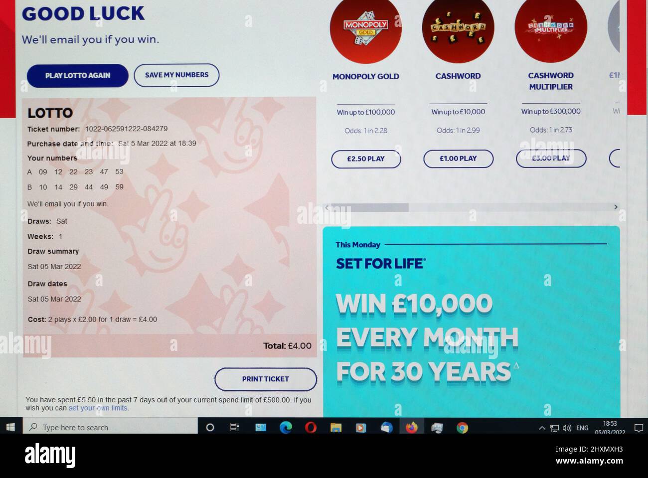 online lottery